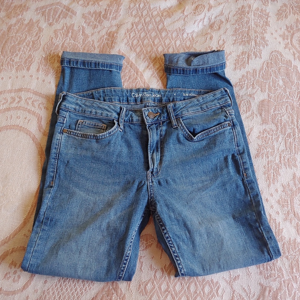 Calvin Klein denim crop skinny boyfriend jeans